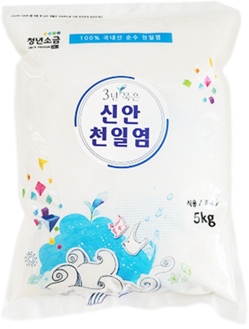 3년묵은 신안 천일염 5kg (간수뺀 굵은소금), 1개