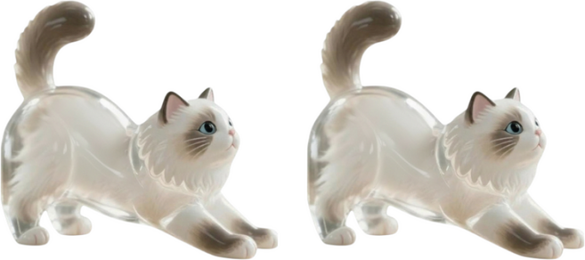 하루박스 반려묘 고양이 털 키링 보관함 키링 1+1+핀셋 세트 열쇠고리 캡슐 추억, 2개, G 스트레치냥 (핀셋포함)