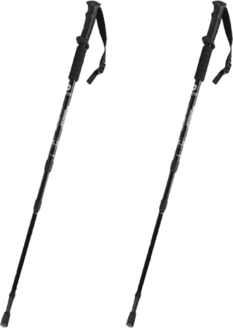 [1+1] 몽크로스 두랄루민 등산스틱 트레킹폴 경량 3단조절 남녀공용 EVA손잡이, 1개, 블랙+블랙