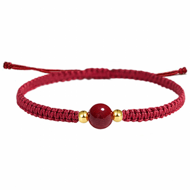 예즌 고함량 경면주사 팔찌 금색비즈 빨간색 끈 매듭 팔찌 남여공용 5색 액운 방지 행운팔찌GSL204