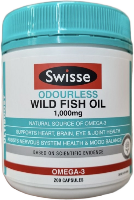 [스위스] 냄새없는 오메가3 피쉬오일1000mg, 1개, 200정