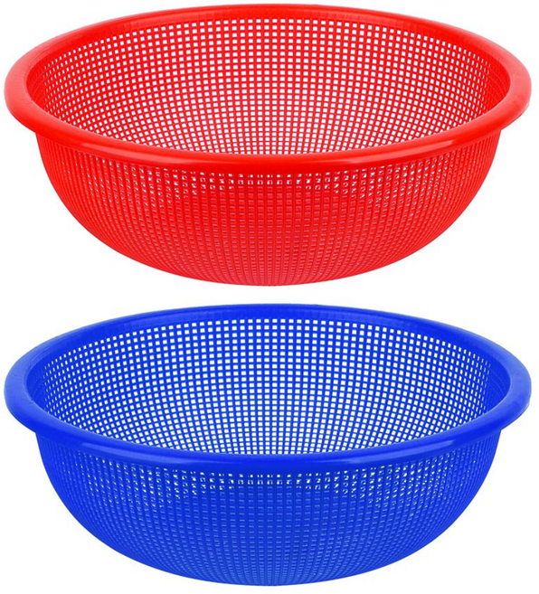 플라스틱 소쿠리 원형 채반 바구니 4호 색상랜덤2025sl, 1개, 색상랜덤