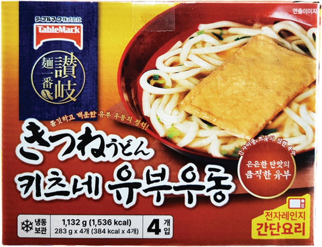 테이블마크 키츠네 유부우동 283gx4 코스트코, 283g, 4개