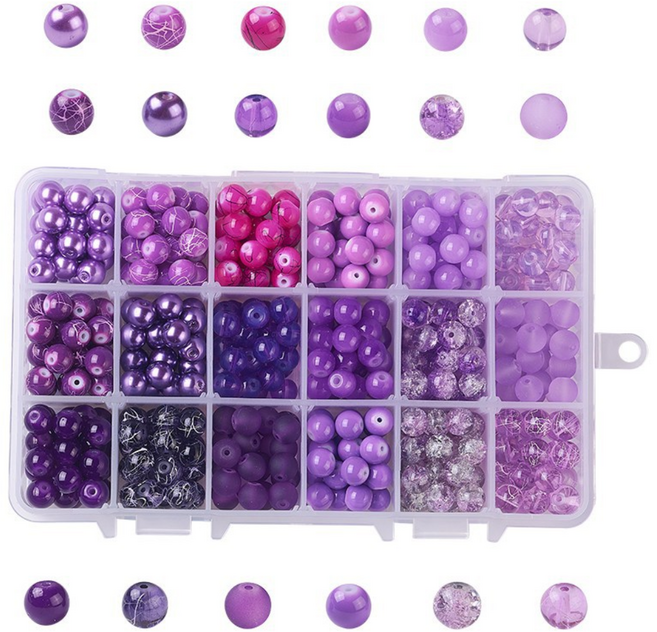 심플하니 18칸 프리미엄 비즈 공예 키트, 퍼플, 1개