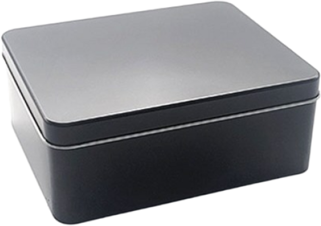 사각깡통 S055-2 은색/흰색/검정색 틴케이스 대형 틴케이스 미니 틴케이스 원형 틴케이스 철필통 원통 정리함 케이스 틴케이스 쿠키 철제 케이스, 검정, 1개