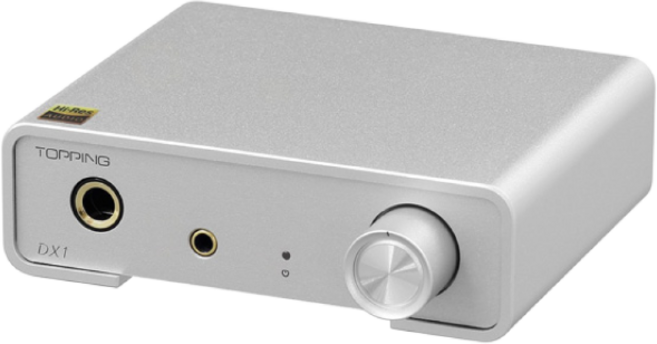 토핑 하이파이 USB 덱 컨버터 헤드폰 앰프 TOPPING HI-FI USB DAC Converter, DX1 실버