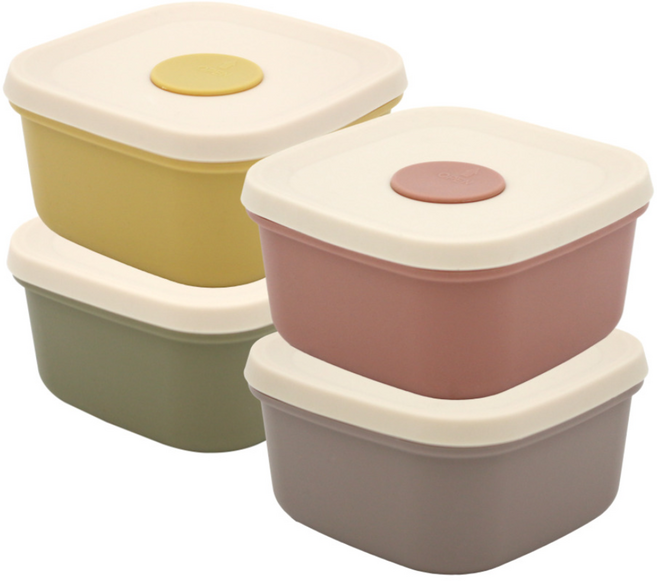 네오실리 라이스실리팩 국산 프리미엄 실리콘 냉동밥용기, 300ml 혼합색상, 4개