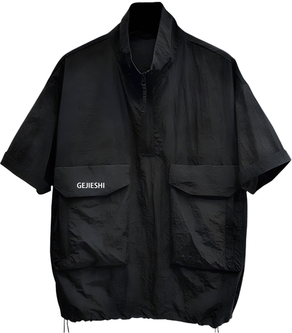 코디코치 스포티 반집업 점퍼 여름 아노락 빅포켓 반팔 티셔츠