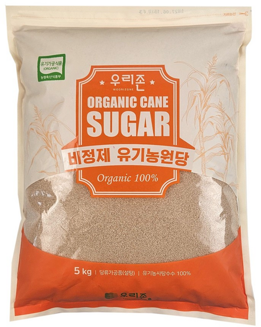 우리존 유기농설탕 5KG 비정제설탕, 1개