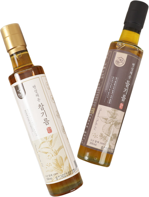 [햇빛고을] 참기름 300ml + 들기름 300ml, 2개