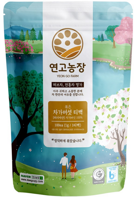 연고농장 볶은 차가버섯차 삼각티백, 1g, 100개입, 1개