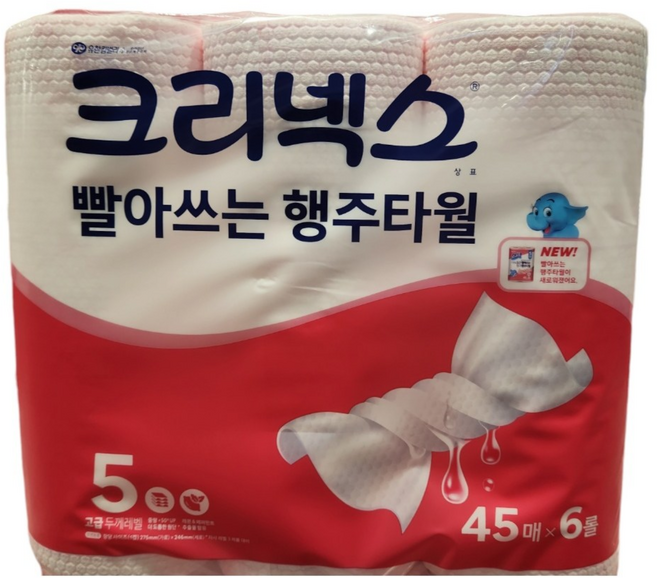 크리넥스 빨아쓰는 위생행주 핑크, 6롤, 1개