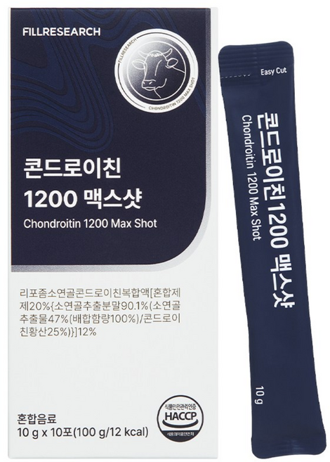 [공식판매처] 필리서치 관절연골 집중케어 콘드로이친 1200 맥스샷 1박스, 100g