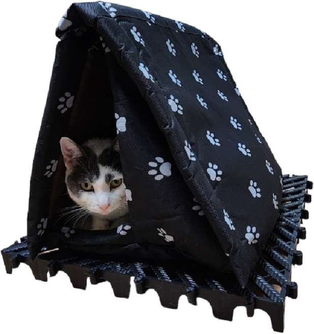 길고양이집 길고양이 겨울집 길냥이집 숨숨집 실외 야외 고양이 은신처 급식소 보온 방수 하우스, 1개, 블랙