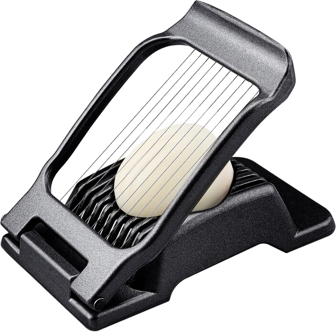 스텐 계란 슬라이서 계란 커터 계란 절단기, 1개, 검정색