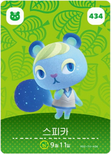 [한글/정품] 닌텐도 동물의 숲 아미보 카드 5탄 434 스피카, 1개