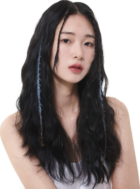 클립스 가발 땋은머리 헤어피스 피쉬테일 브레이드 2피스 세트, 리첸 블루, 2개