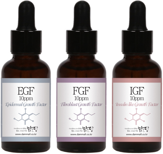맑을담 EGF FGF IGF 10ppm 3종세트 30ml 이지에프 앰플 원액, EGF+FGF+IGF 10ppm 30ml, 1개