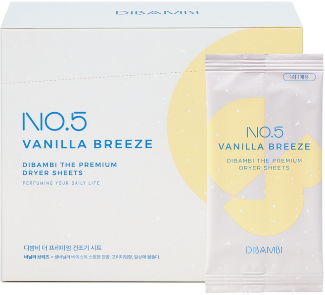 디밤비 더 프리미엄 건조기 시트 섬유유연제 5 바닐라 브리즈 본품, 40매, 1개