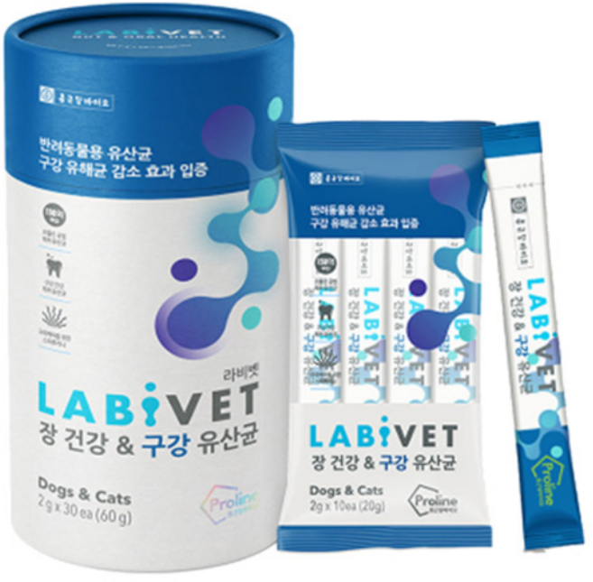 종근당 라비벳 독&캣 장건강&피부유산균 1박스(30포)+5P 증정, 30회분, 피부/피모+장건강, 1개