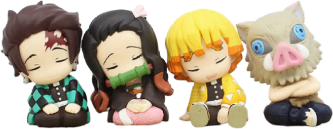 귀멸의 칼날 어깨쿵 피규어 4종 세트 탄지로 네즈코 젠이츠 이노스케 인테리어 장식, 1개