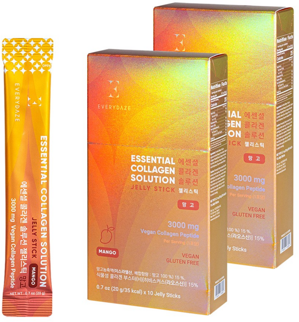 에브리데이즈 비건 식물성 저분자 콜라겐 젤리스틱 망고, 2박스, 20g