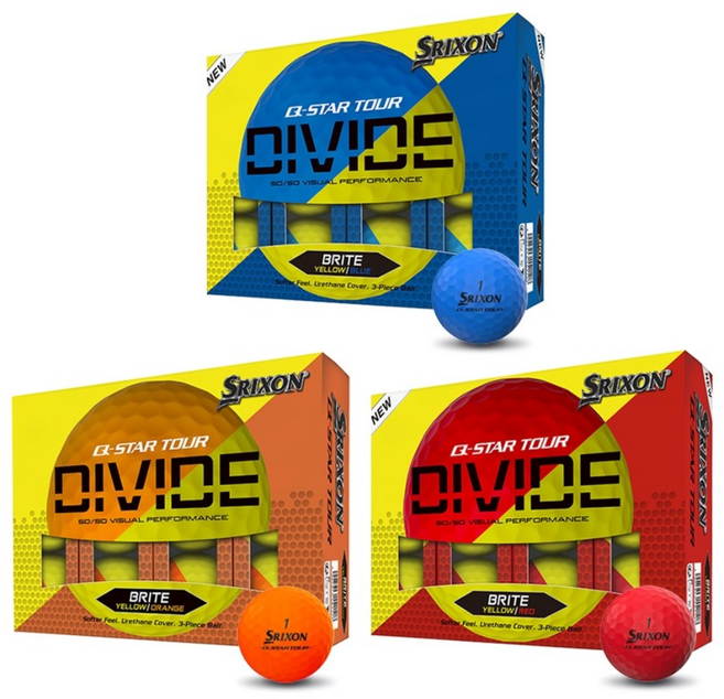 스릭슨 Q-STAR 투어5 디바이드 골프볼(3PCS), (옐로우_오렌지), 1개, 12개입