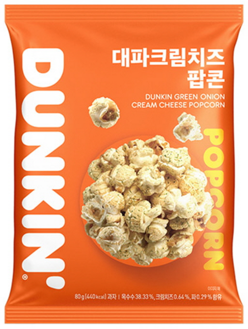 던킨 대파크림치즈 팝콘, 80g, 3개