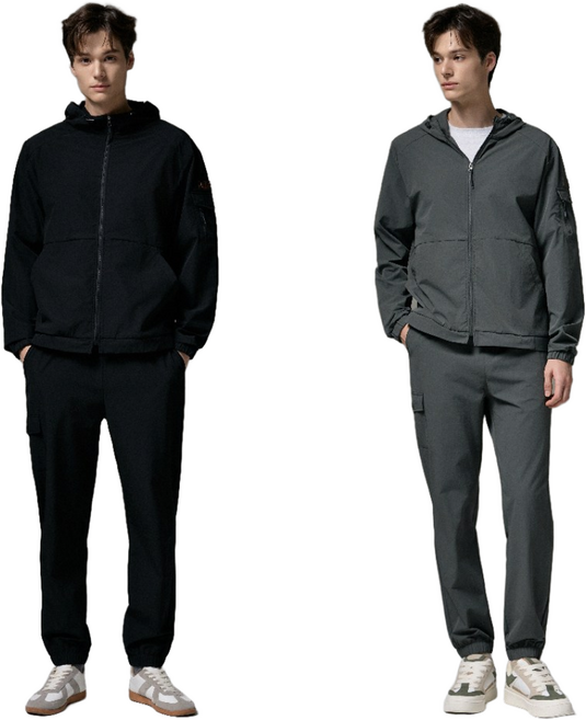 펠틱스 데일리 컴포트 운동 스트레치 남성 우븐 셋업 남성 간절기 나일론 스판트레이닝 조거 트랙 셋업