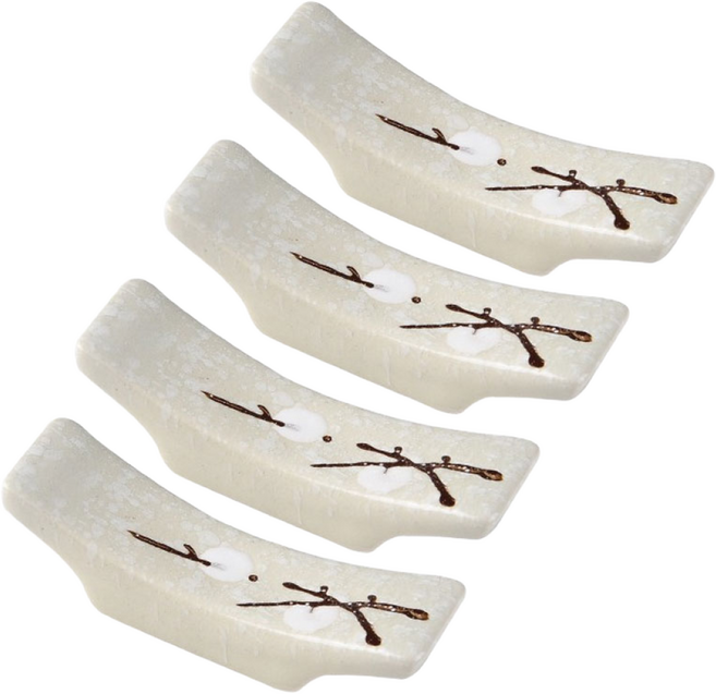 제이_ 도자기 세라믹 수저받침 식기받침 4종 4개 묶음, 1세트, 04 아이보리 플라워 (4개)