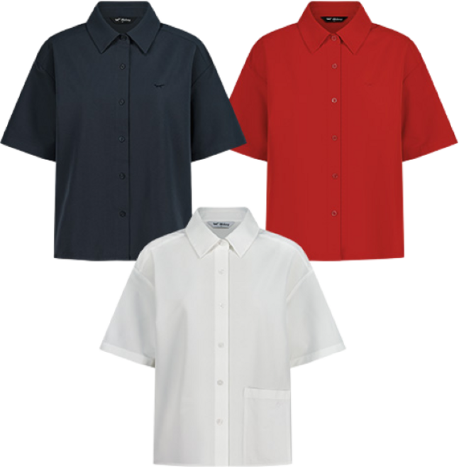 [울시] 여성 시어서커 골프 반팔 셔츠 여름용