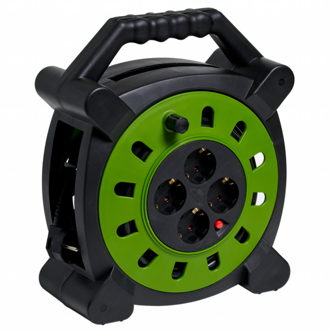 다목적 전기릴선 연장선 20미터 4구형 케이스형 레드, 20m, 1개, 러기드