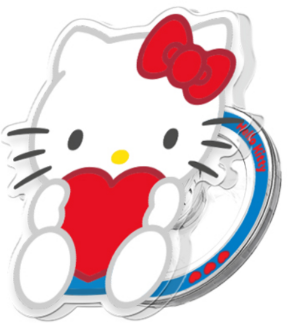 (정품)산리오 하트 그립 투명 마그네틱 스마트톡+자석링(맥세이프 호환), 하트_헬로키티, 1개