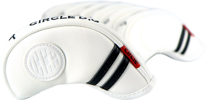 써클 디자인 골프 뉴 시그니처 아이언 웨지 자석 골프 채 헤드 커버, 화이트 5,6,7,8,9,P,A,S(8개), 1개