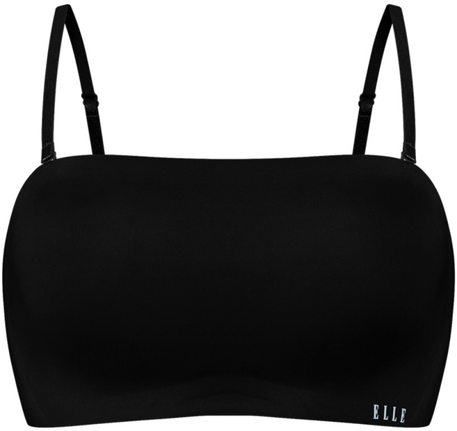 엘르이너웨어 논슬립 오프숄더 쉐딩 브라 - 블랙