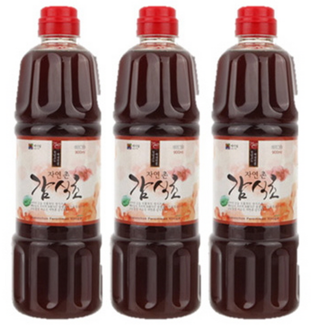 5년숙성 자연발효 감식초(국내산 감 100%), 900ml, 3개