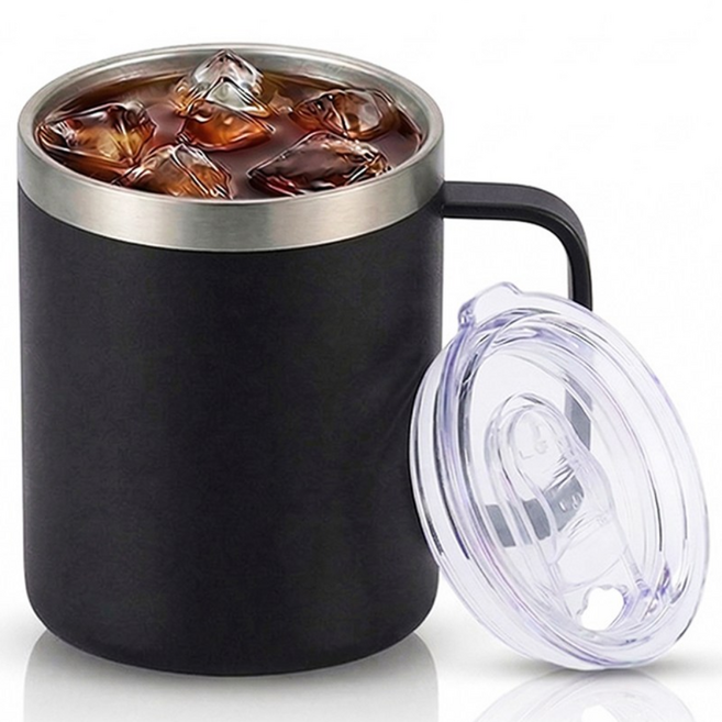 도로 보온 보냉 텀블러 머그컵 355ml 6색, 블랙, 1개