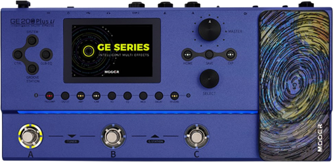 무어 Mooer GE200 PLUS LI 앰프 모델링 충전식 배터리 기타 멀티 이펙터, 1개