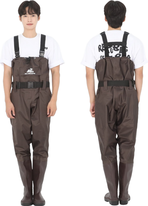 해루질 가슴장화 갯벌 낚시 체스타웨이더 방수 작업용 장화, 265, 브라운