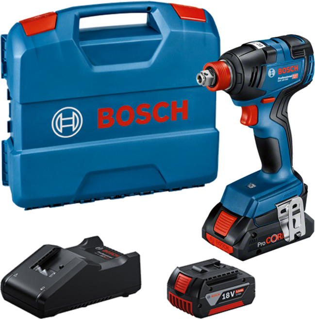 보쉬 충전드릴 GDX 18V-200 충전 임팩트 렌치 드라이버 5.0Ahx2개 세트, 1개