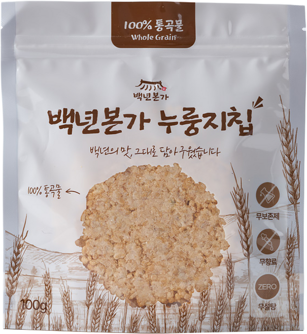 백년본가 국내산 1mm 햇쌀 현미 누룽지칩, 100g, 2개