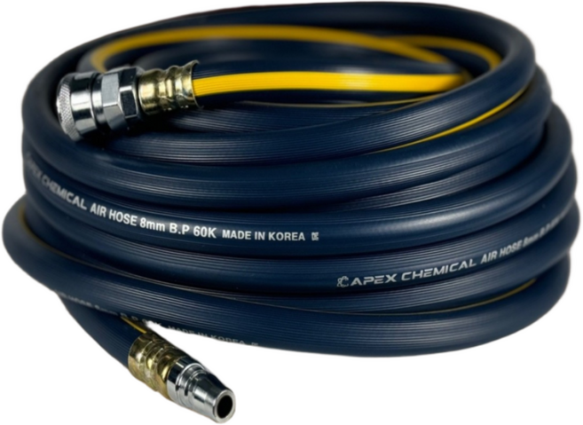 [에이팩스케미칼] 국산 8mm 9.5mm 13mm 고압 에어호스 콤프레샤 10M 15M 20M 30M 50M 카플러장착 콤프레샤호스, 1개
