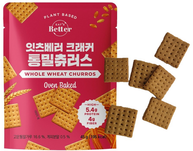 잇츠베러 크래커 통밀츄러스, 45g, 12개