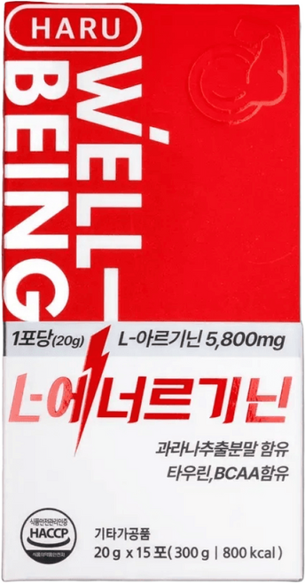 L-에너르기닌 L-아르기닌 활력 충전 고함량 6 000mg 15포, 6000mg, 1개