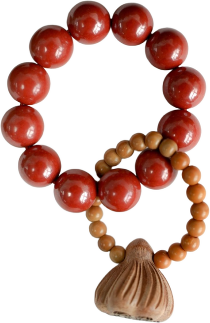 경면주사 원석 미니 손가락 염주 단주 팔찌 삼재 부적 반지, 제왕사, 1개