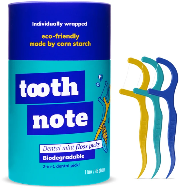 투스노트 덴탈 민트 일회용 치실, 7.3cm, 45개입, 1개 - 쿠팡