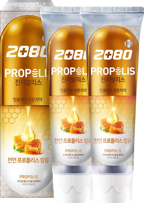 2080 K 진지발리스 프로폴리스 치약, 120g, 2개
