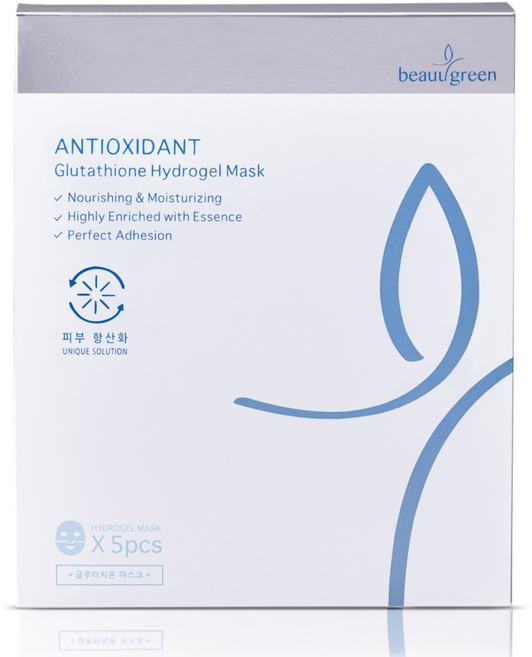 뷰그린 글루타치온 하이드로겔 마스크 팩 미백/주름/항산화, 2개, 5매입