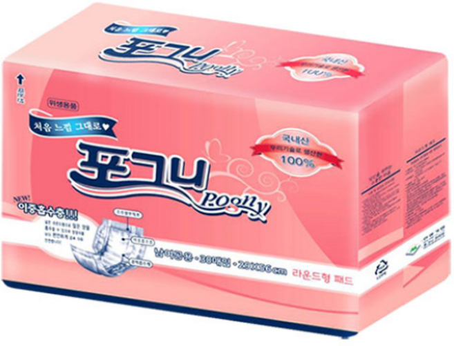 포그니 성인용기저귀 어른속기저귀라운드형 소변용패드 남녀공용 일자형, 1개, 30개입