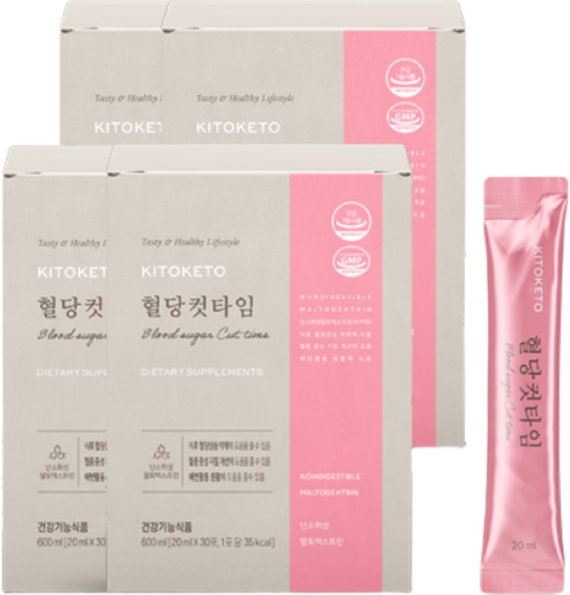 키토케토 임박특가 혈당컷타임 식이섬유 30개입, 4개, 600ml
